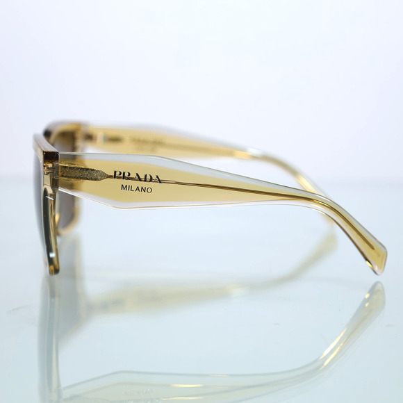 Prada Square Oversized Sunglasses - Ocher-Crystal Grey/Dark Brown - NIB - Picture 7 of 10